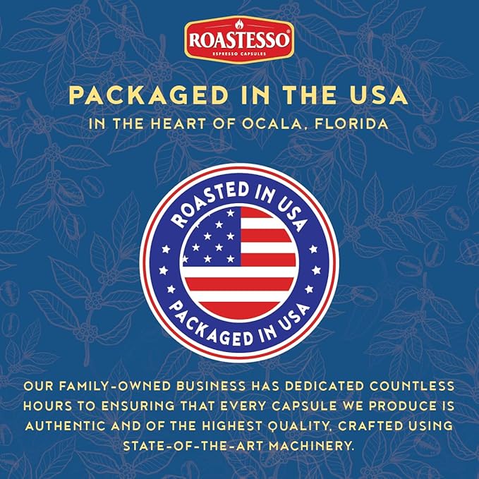 Roastesso Aluminum Espresso Capsules Sunset Decaf Decaffeinated Pods Compatible with Nespresso Original Machines Mild Roast Intensity 8 Recyclable Coffee Capsules Packed in USA (80 Count)