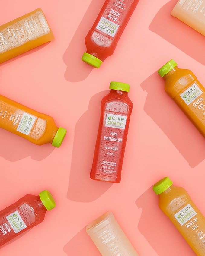 Pure Green Cold Pressed Juice - Pure Gingerade - Fresh Functional Blend with Agave Ginger Lemon Cayenne - Natural Gluten Free Non-GMO No Artificial Colors or Flavors - Made from Real Fruits &amp