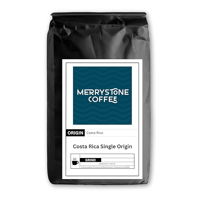 Merrystone Costa Rica Single Origin Medium Roast Roasted to Order 5 Lb Coarse Grind