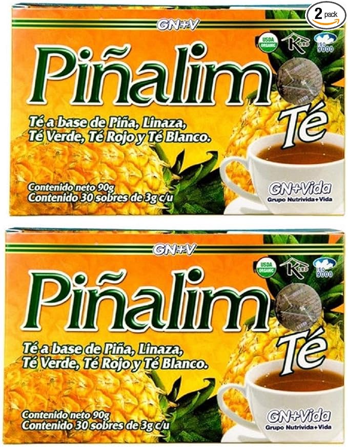 GN + VIDA Pinalim Tea | Pineapple Based Tea Containing Red Tea Green Tea White Tea and Senna Leaf | Twin Pack (2 x 30 Tea Bags)