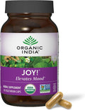 ORGANIC INDIA Joy Herbal Supplement - Immune Support Promotes Memory &amp Concentration Vegan Gluten-Free Kosher USDA Certified Organic Non-GMO Calming - 90 Capsules