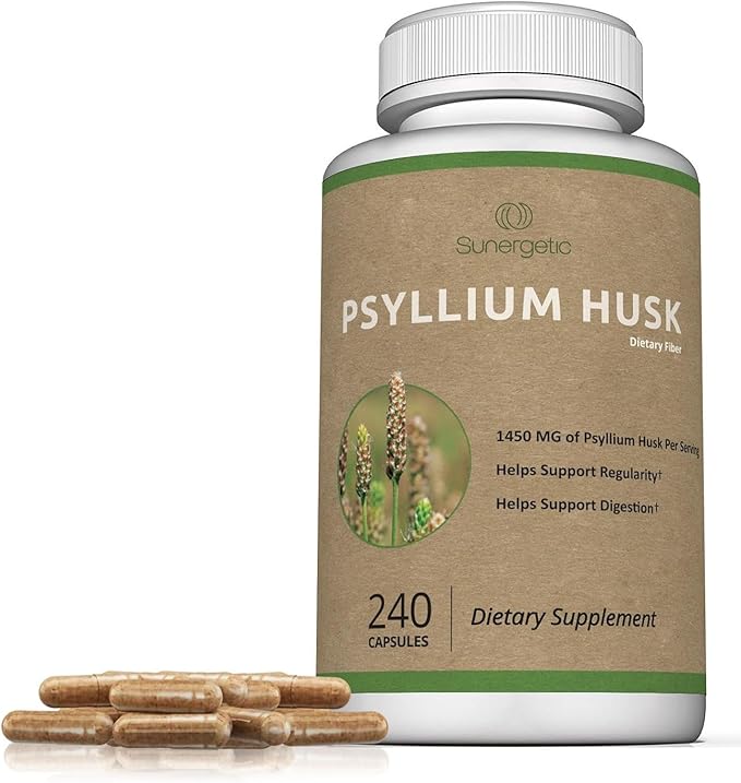 Premium Psyllium Husk Fiber Supplement 1450mg 240 Capsules