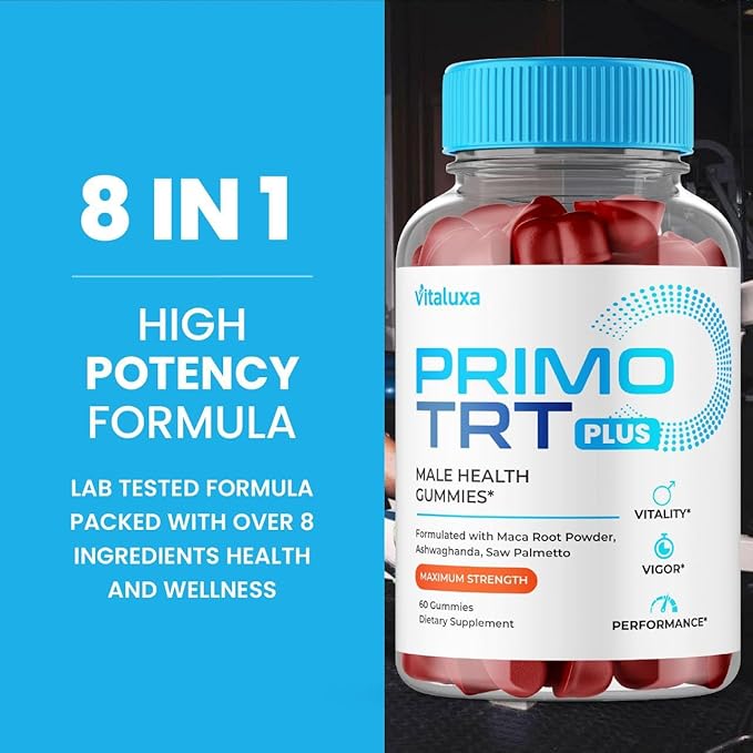 (2 Pack) Primo TRT Gummies Primo TRT Advanced Performance Blend Supplement PrimoTRT Try Prime Gomitas Maximum Strength for Males Support for Overall Health Wellness All Natural Ingredients (120 Ct)