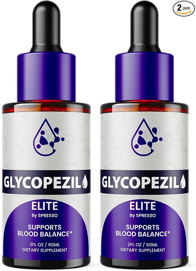 (2 Pack) Glycopezil Drops Official Glyco Pezil Blood Health Support Supplements With Premium Ingredients All Natural Maximum Strength Droppers for Stable Levels and Overall Wellness (4oz/120ml)