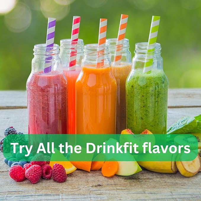 DrinkFit Fruit Smoothie | Real Fruit Puree Low Sugar Gluten:Free &amp Non:GMO Pomegranate Smoothie Mix : Makes 32 Smoothies 64 Fl Oz (Pomegranate)