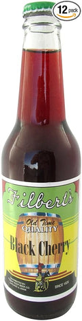Filbert's BLACK CHERRY OLD TIME CHICAGO SODA - a smooth classic  12-Ounce Glass Bottle (Pack of 12)