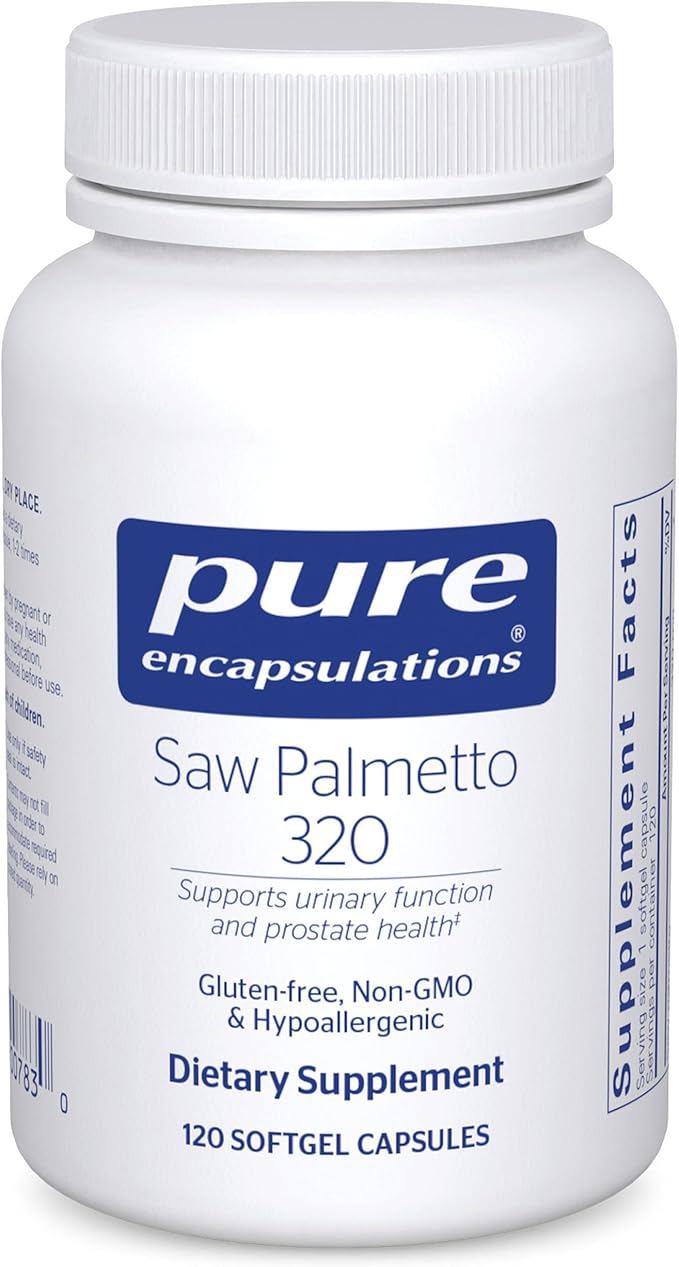 Pure Encapsulations Saw Palmetto 320 - Fatty Acids &amp Other Essential Nutrients to Support Metabolism &amp Urinary Function - with Saw Palmetto Extract - 120 Softgel Capsules