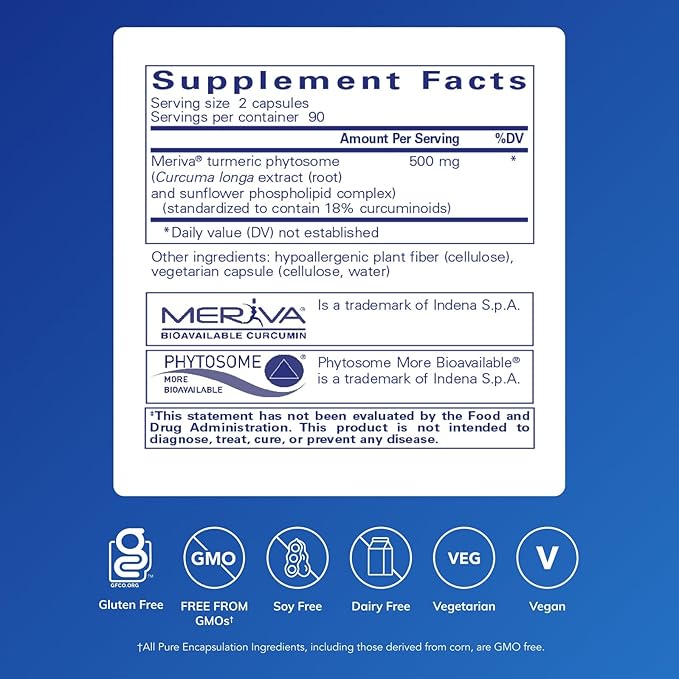 Pure Encapsulations CurcumaSorb 180's - Meriva Curcumin Phytosome - Supports Joint Health* - Gluten Free &amp Non-GMO - 180 Capsules