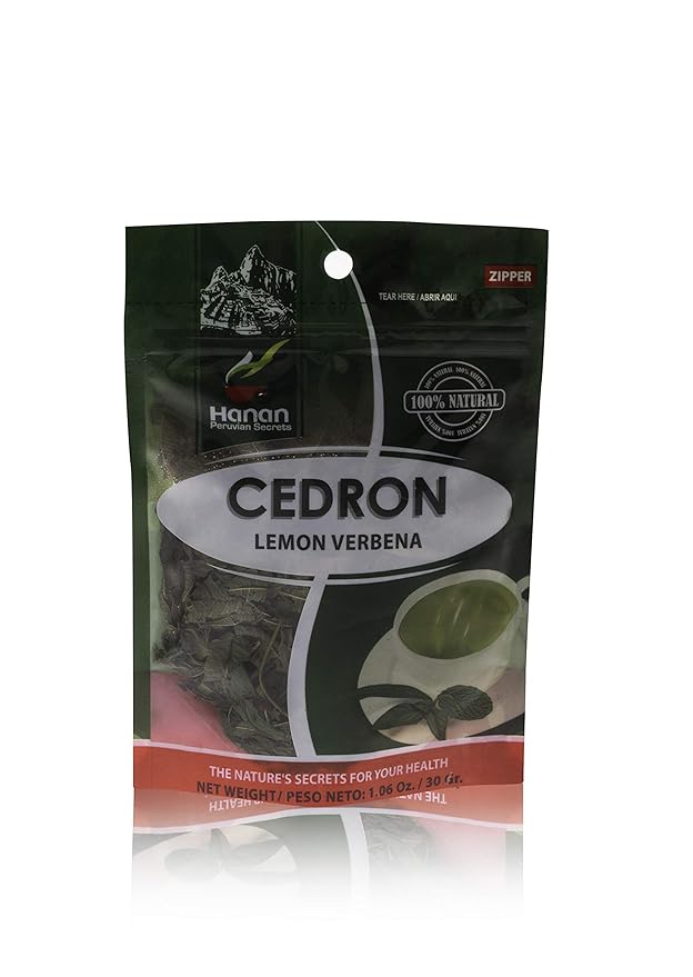 Hanan Peruvian Secrets Hierba Cedron | 100% Natural Lemon Verbena | 1.06oz / 30g | Naturally Aids in Relieving Occasional Stomach Discomfort - 12 Pack