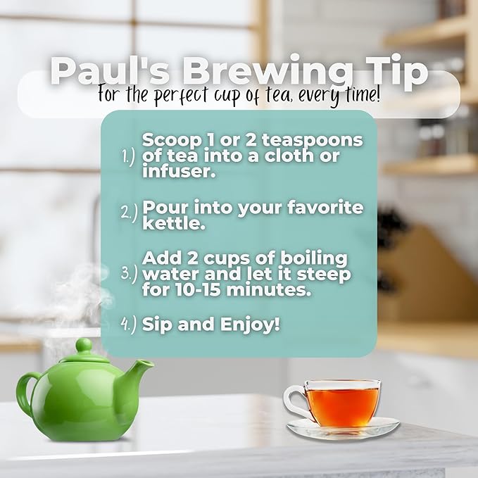 Natural Energy Boost Coffee Replacement Loose Leaf Tea w/ Eleuthero Root Gotu Kola Ginger | Organic Herbal Tea | 2 oz (57 gram) | Decaf Vegan Healthy ZERO Caffeine Organic Herbs No Natural or