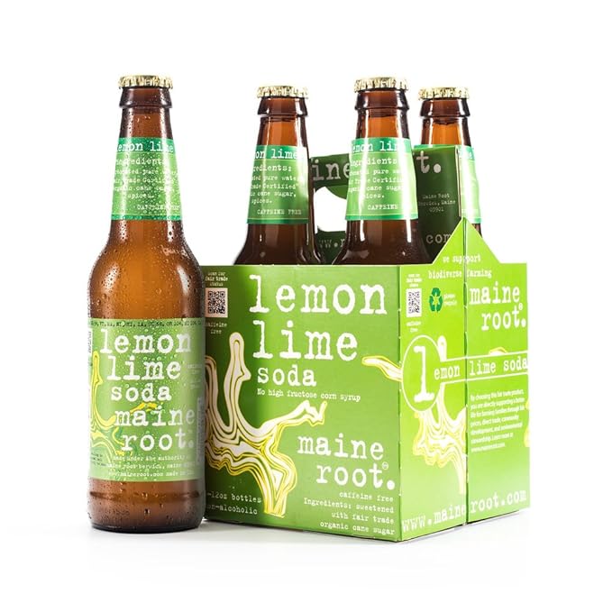 Maine Root Soda - Fair Trade Craft Soda in Glass Bottles (Lemon Lime 12 Pack)