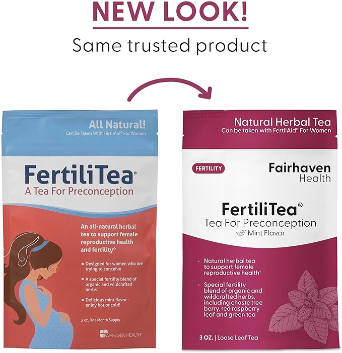 Fairhaven Health FertiliTea | Organic Fertility Tea for Women to Support Reproductive Health* | Prenatal Herbal Tea to Support Menstrual Cycle &amp Hormone Balance* | Contains Vitex | Mint | 60 Servi