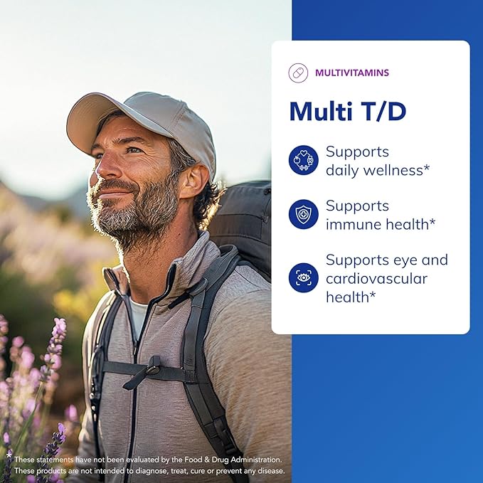 Pure Encapsulations Multi T/D - Multivitamin &amp Mineral Supplement - for Daily Wellness Cardiovascular &amp Immune Health* - Rich in Vitamins &amp Minerals - Gluten Free &amp Vegetarian - 120 C
