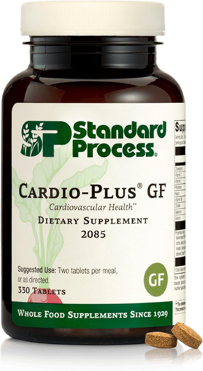 Standard Process Cardio-Plus GF - Supports Heart Health &amp Circulation - Cardiovascular Support with Vitamins B6 C &amp E - Includes Niacin &amp Selenium - Gluten-Free Non-Dairy &amp Non-Soy -