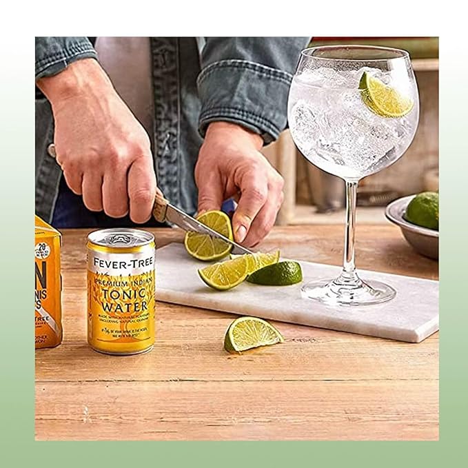Fever-Tree Tonic Water Premium Mixer 5.07 fl oz Aluminum Can 24 Pack + 20 Plastic Stirrer Sticks by KOOL8SHOP Infinite Deals