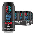 Gorilla Mind Energy Drink | Unmatched Energy · Amplified Focus | N-Acetyl-L-Tyrosine Alpha-GPC 200mg Caffeine Uridine Saffron | 0 Sugar Or Artificial Colors | 16oz 12-Pack (Black Cherry Vanilla)