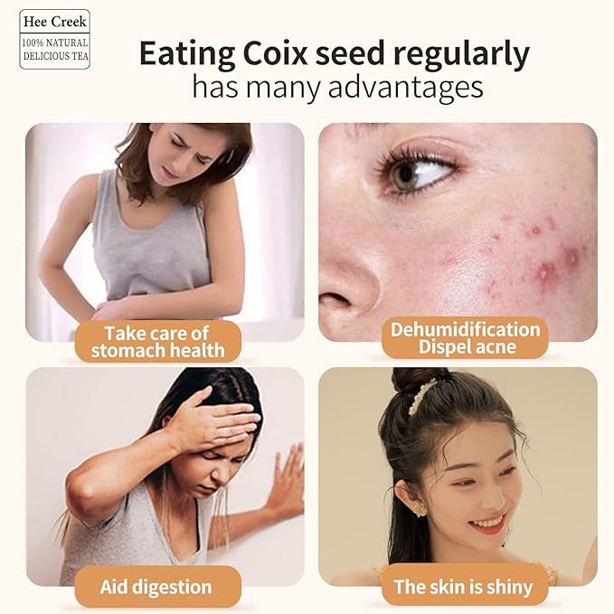 Hee Creek Job‘s Tears Coix Seed 18oz/500g Asian Pearl Barley Jobs Tears Loose Herbs Natural Health Grain Gluten-Free No Addition 薏米 薏仁米 薏苡仁