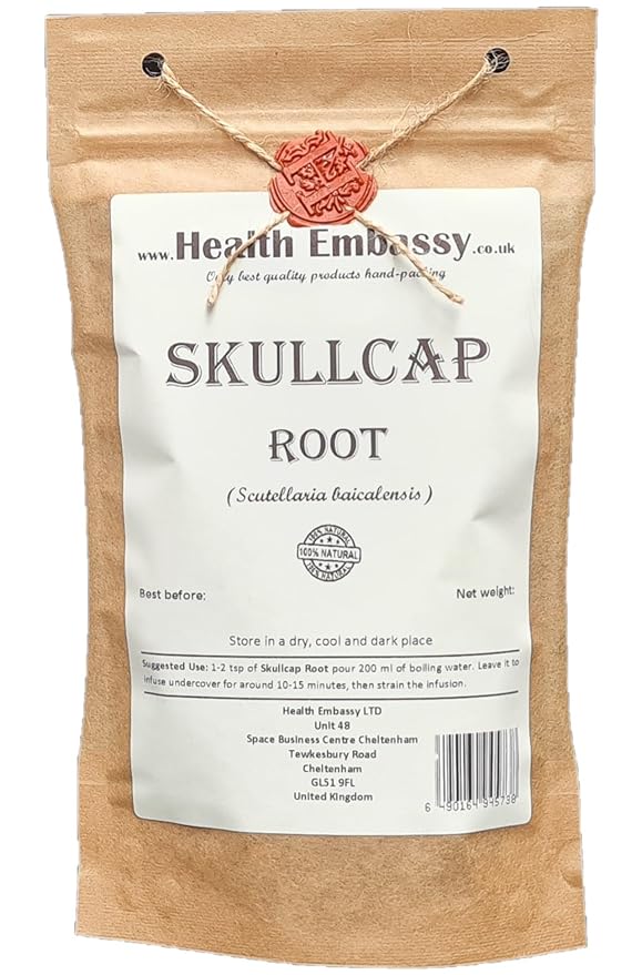 Health Embassy Skullcap Root | Scutellaria baicalensis | Loose Herbal Tea (100g)