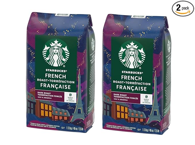 2 Packs of 40 Oz Starbucks French Roast Whole Bean Coffee = 2 x 40 Oz = 80 Oz