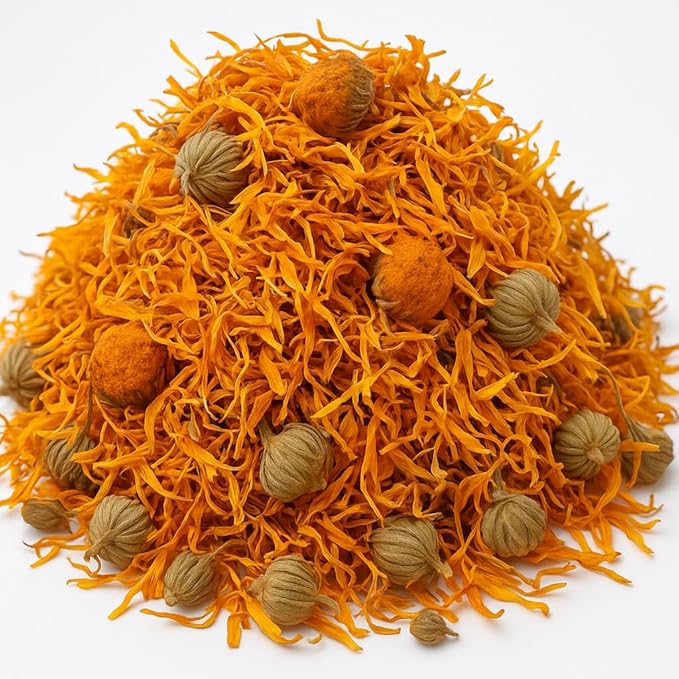 Organic Bio Herbs-Premium Dried Marigold Flowers – Natural Herbal Tea &amp Culinary Use Whole &amp Sun-Dried for Freshness (Calendula Officinalis) 6 Oz.
