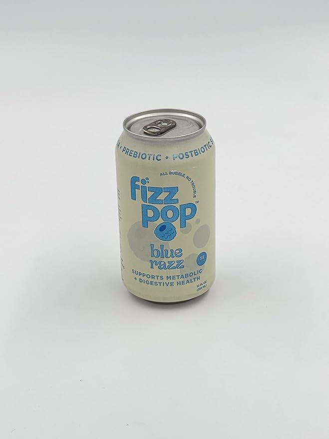 Fizz Pop Sparkling Postbiotic &amp Prebiotic Soda Beverage Cherry Lime Flavor 12 oz Pack of 4 Packaging May Vary (Pack of 4 Blue Razz)
