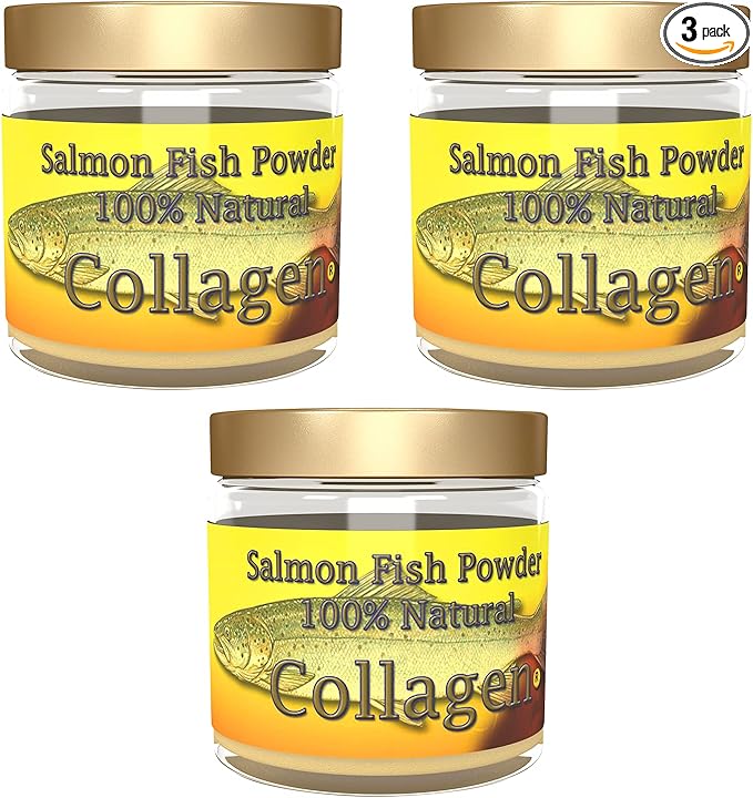 Salcoll Collagen - 100% Natural Bioactive Marine Collagen Powder - Unflavored Kosher can Help Bone Joint Skin Hair Health 3 Pack Three Month Supply