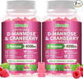 2 Pack Liposomal D-Mannose Gummies 4000mg Complex Cranberry 1500mg &amp HibiscusHigh-Potency Formula for Women Urinary Tract &amp Immune SupportLiver Bladder Flush Cleanse Wellness Supplement