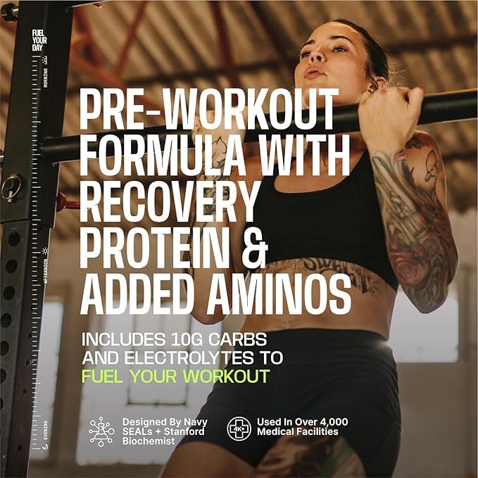 Frog Fuel Ultra Energy Gel &amp Pre Workout Shot with 1500mg Beta Alanine Electrolytes 8g Protein Nano-Hydrolyzed Grass Fed Collagen 10g Carbs Gluten Free Fat Free Berry 1.2 oz Packets 24 Pack