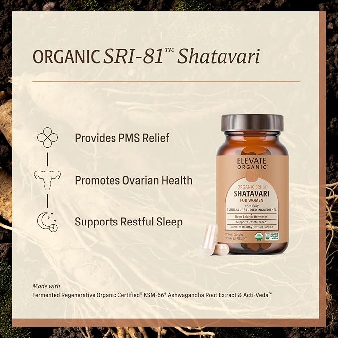 SRI-81™ Shatavari Vegan Capsules for Women Asparagus racemosus Root Extract with Acti Veda™ (30 Servings)