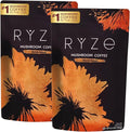 RYZE SUPERFOODS Mushroom Dark Roast Coffee Starter Kit Instant Coffee with 6 Adaptogenic Mushrooms and Better Energy Focus Digestion Immunity with Lions Mane &amp Turkey Tail 30 Serving Each