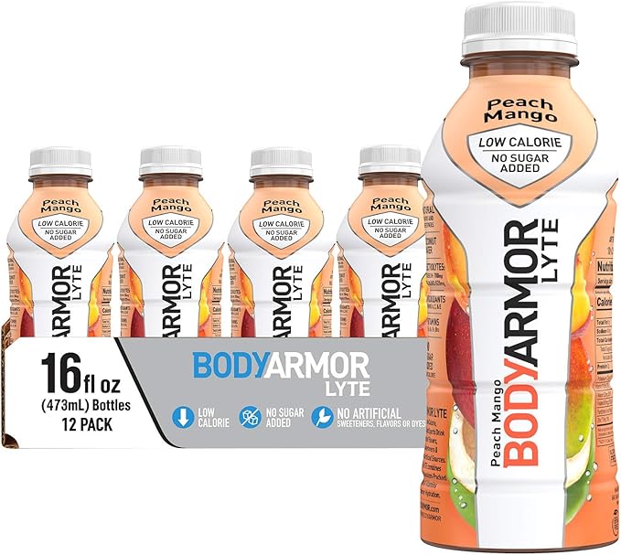 BODYARMOR Sports Drink and BODYARMOR LYTE Sports Drink Bundle (Pack of 12 16 Fl Oz)