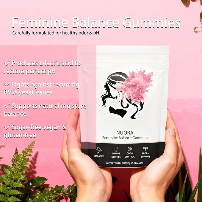 Feminine Balance Gummies for Women’sPremium Feminine Balance Gummies Vegan Hawaiian Pineapple pH Balance Flora and Immune Support 60 Count