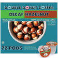 Double Donut Coffee Decaf Hazelnut Flavored Coffee Medium Roast Coffee Compatible with Keurig K Cups Brewers 72 Count (Pack of 1)