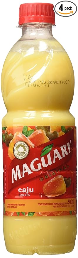 Maguary Cashew Juice Concentrate - 16.9 FL.Oz | Suco Concentrado Maguary Sabor Caju - 500ml - (PACK OF 04)