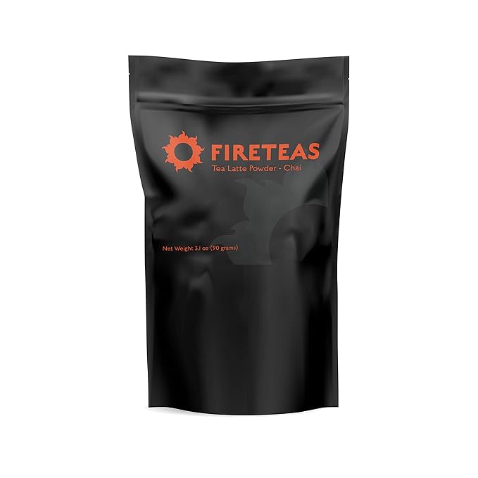 FIRE TEAS Chai Tea Latte - Nutmeg Cloves Ginger Cinnamon Cardamon - Decaf/Caffeine Free Perfect Smoothies Lattes &amp Milkshakes -