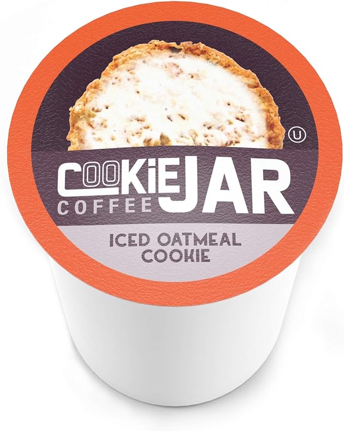 Cookie Jar Iced Oatmeal Flavored Coffee Pods for Keurig K Cup Brewers 40 Count – Tasty Oatmeal Cookie Flavor in Every Sip Ideal for a Sweet Coffee Break