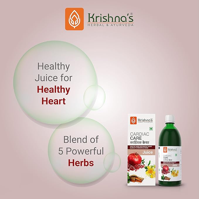 KRISHNA'S HERBAL &amp AYURVEDA Cardiac Care Juice - Ayurvedic Heart Care Expert Healthy Heart Cardiac Wellness Enriched with Arjuna Chaal Kutki Amla Anardana &amp Pushkar Mool 500 ml (Pack of 1)