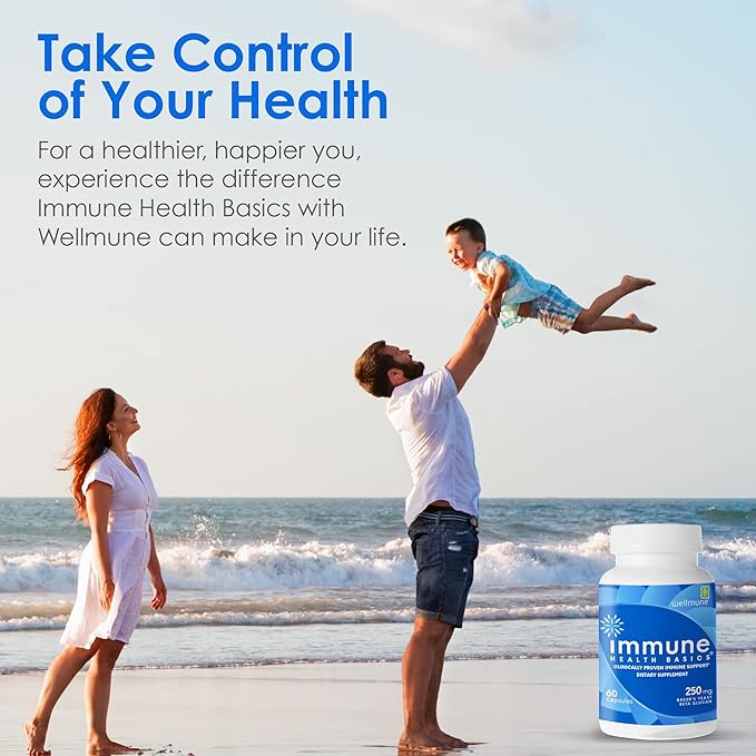Ultra Strength Immunity - Clinically Proven Immune Support - Wellmune Highly Purified Beta Glucan - Gluten-Free Non-allergenic Non-GMO and Vegan Capsules - 60 Capsules 250 mg
