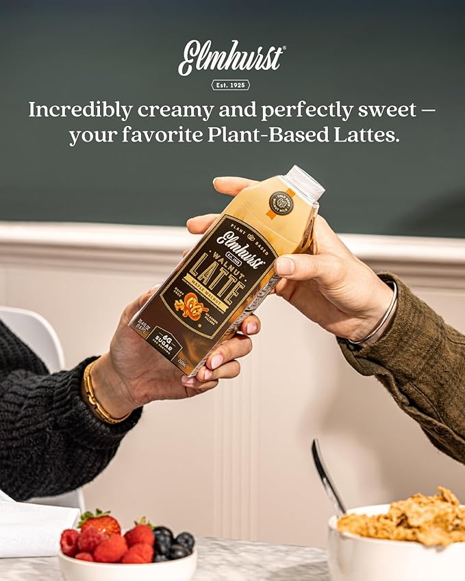 Elmhurst 1925 Maple Walnut Latte – Plant-Based Vegan Dairy-Free Plant Milk Latte Made of Walnut Milk Cold Brew Premium Arabica with 95mg Caffeine &amp Real Maple &amp Brown Sugar – 25.4oz (Pack o