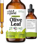 Wild &amp Organic Olive Leaf Extract Liquid Drops - Immune &amp Antioxidant Support - Oleuropein Supplement - Add to Tea Olive Leaf Tincture - Vegan Sugar &amp Alcohol Free - 4 fl oz