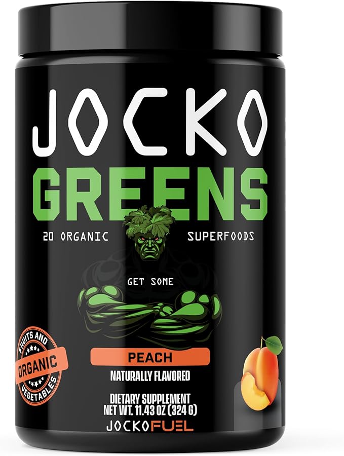 Jocko Fuel Daily Greens Powder - Premium Organic Greens Superfood Powder for Gut Health Digestion Bloating Immune Support with Spirulina Chlorella Digestive Enzymes &amp Probiotics - 30 Serving