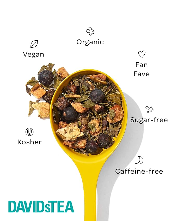 DAVIDsTEA Organic Cold 911 Sachet Tea Bags Premium Soothing Herbal Tea in 75 Sachets Tea Bags 3.17 ounces
