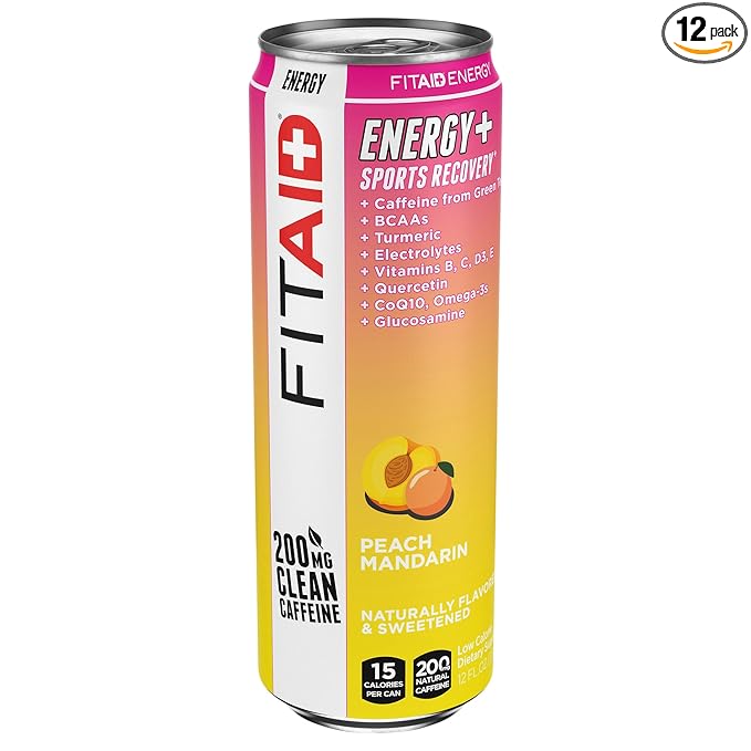 LIFEAID Beverage Energy Peach Mandarin 12 fl oz (Pack of 12)