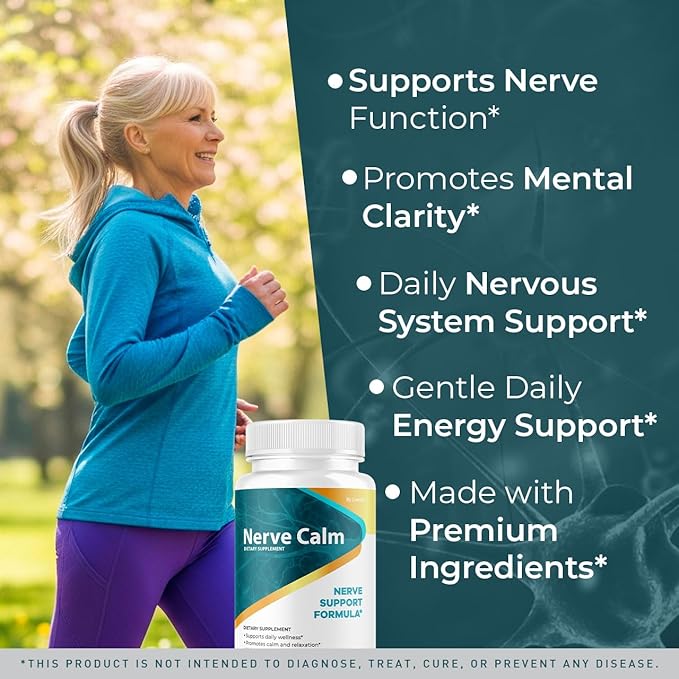 (2 Pack) Nerve Calm Capsules - Official NerveCalm Premium Formula Supplement Pills Advanced Support Formula for Wellness &amp Overall Health All Natural Nerve Calm Reviews 120 Capsules for 2 Month