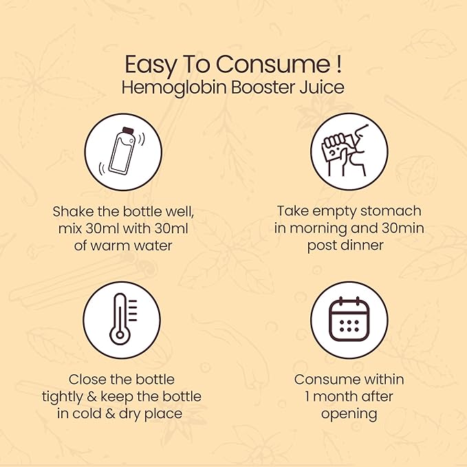 KRISHNA'S HERBAL &amp AYURVEDA Hemoglobin Booster Juice - 500 Ml (Pack of 2) Helps to Improve Your Haemoglobin Count Goodness Dev Daru Kutki Amla &amp 13 Other Super Herbs 500 ml (Pack of 2) Multi