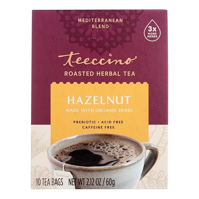 Teeccino Herbal Coffee Hazelnut - 10 Tea Bags - Case of 6