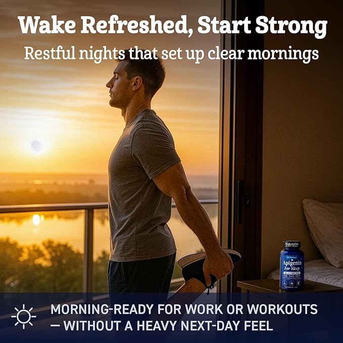 Apigenin Supplement for Sleep. Best Natural Sleep Aid Without Melatonin for Adults. With L-Theanine &amp Magnesium. Plant-Based Nighttime Support. Apigenina Suplemento.