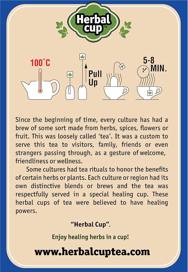 Herbal Cup Ayurveda Elderberries Tea Organic Rosehips Hibiscus No Caffeine Herbal Supplement (16 Count Pack of 6)