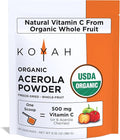 KOYAH - Organic Acerola Powder: Freeze-Dried 100% Pure 500 mg Natural Vitamin C per Scoop Whole-Food Non-GMO Vegan 60 Servings Made from acerola Cherries Grown in Brazil