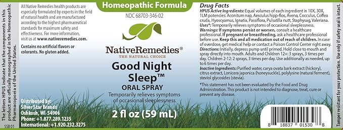 Native Remedies Good Night Sleep for Relief of Occasional Sleeplessness 2 fl. oz.